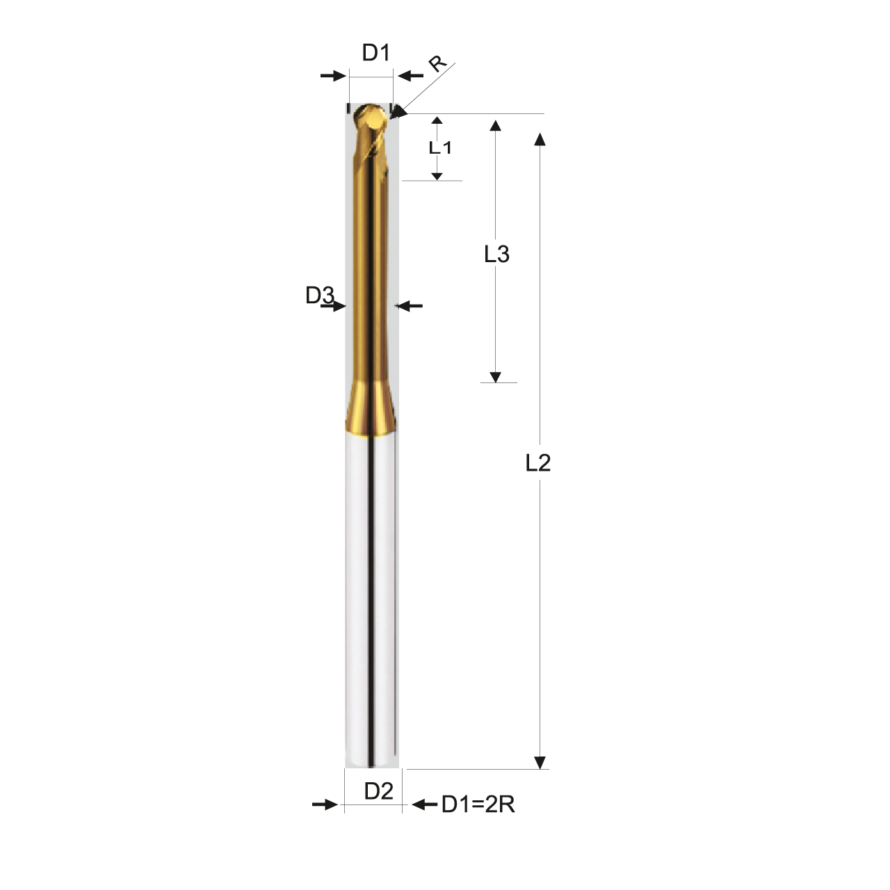 Starkmetall HBLN Mikro Karbür Küre Freze (HRC < 60) Parmak Frese Çakısı