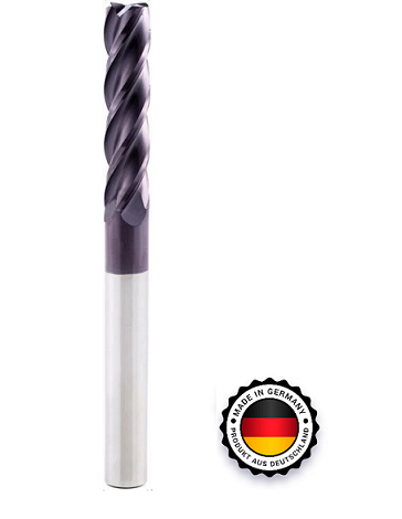 Starkmetall E4 Karbür Düz Freze HRC 45 (TiAlN Kaplamalı 4 Ağızlı CNC Parmak Freze)